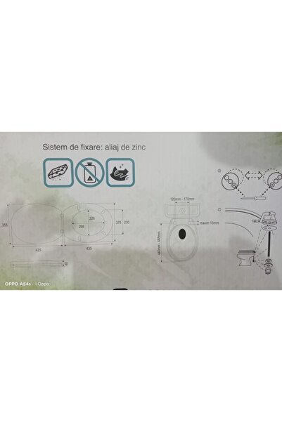 Optima Printed MDF toilet seat, bamboo image hinges, white with green