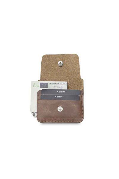 GUARD Coffee Crayz Mini Leather Card Holder with Paper Money Compartment - Grd2403Xw22343