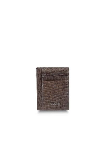 GUARD Texas Print Καφέ Δερμάτινη θήκη για κάρτες - Grd2403xw22158