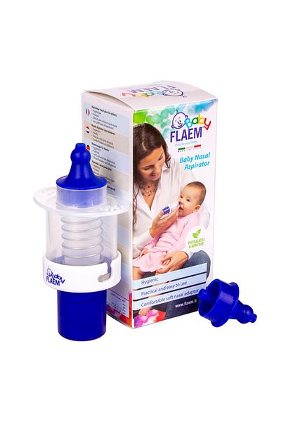 FLAEM Baby Manual Nasal Aspirator, For Babies And Children, White/Blue