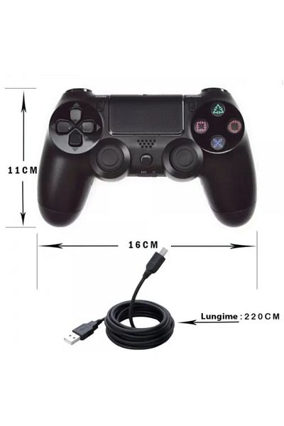 MACVI Controller Wireless Macvi® Doubleshock 4 pentru PS4, PS TV, PS Now, Negru cu Vibratii