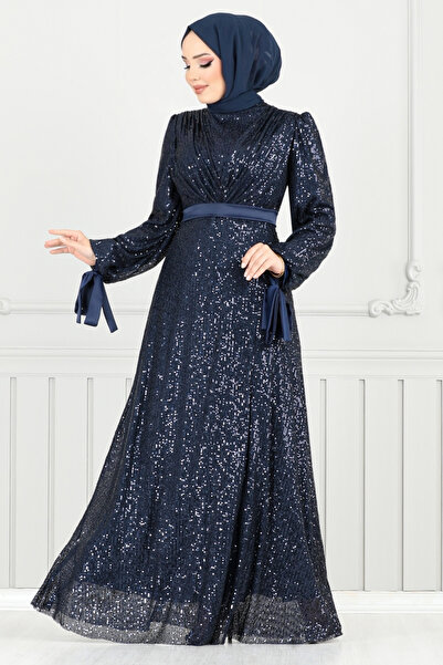 ModaMerve Manşeti Bağcıklı Tesettür Abiye 5690END900-M Laci