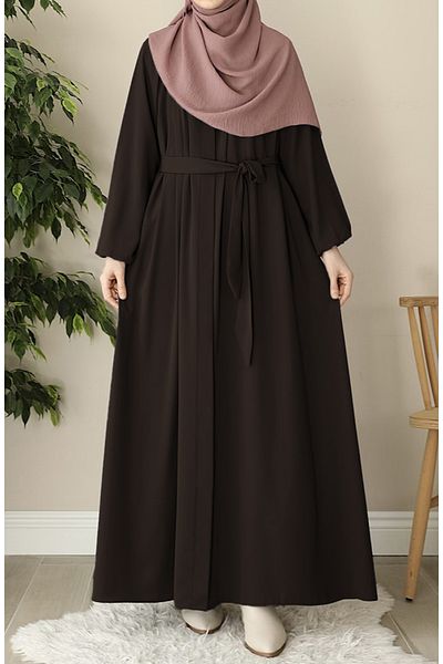 suhneva Mihrişah Ferace Dark Brown