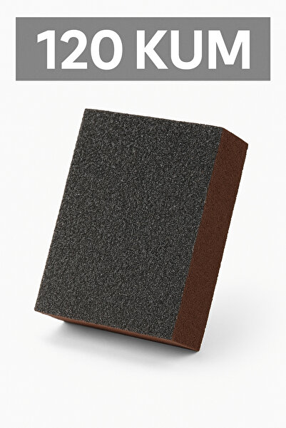 LEOX 2'li Sünger Zımpara Seti 100-120 Kum | Ahşap Metal Mobilya Hobi İçin Islak Kuru Kullanıma Uygun