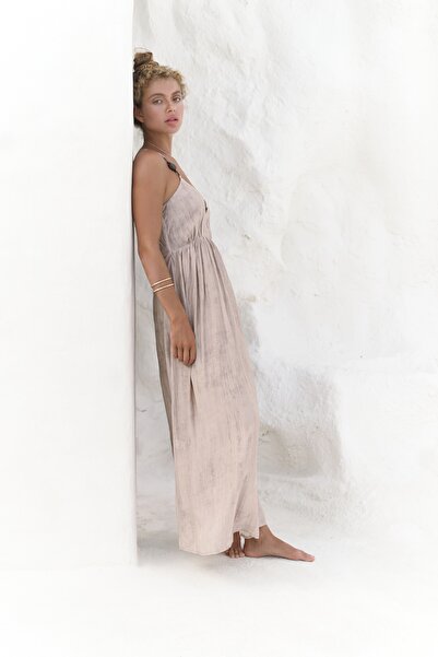 MAI STUDIOS CO. Aden Boncuk Detay Vizon Elbise