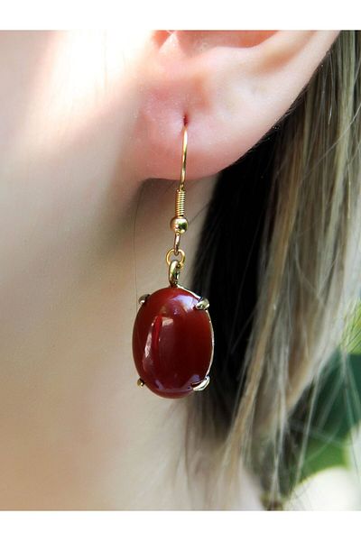 esha Natural Stone Agate Natural Stone Dangle Earrings Euku22A
