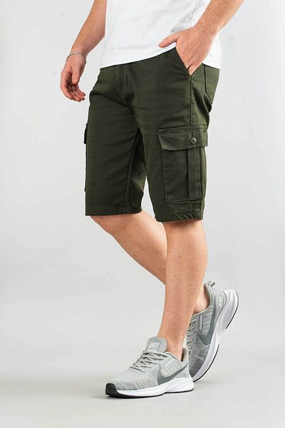 bombe Ανδρικό σορτς τσέπης από καμβά Lycra Cargo Basic Gabardine Bermudas