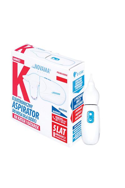 Novama White Electric Nasal Aspirator K, For Children 0-12 Years, 2 Silicone Tips
