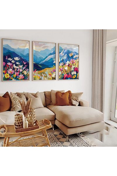 Dekorsiahome Set de masă pentru sufragerie, hol, bucătărie, 3 bucăți, cu cadru din lemn SET3194