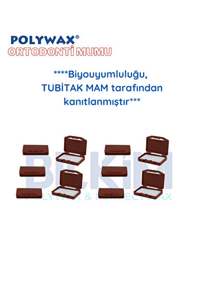 POLYWAX 10 Adet Çikolata Aromalı Ortodonti Mumu-Diş Teli Mumu- Braket Mumu- O...