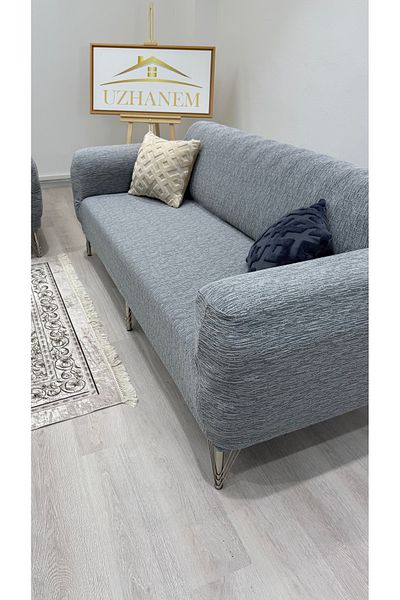 uzhanem Set cuvertură de canapea din bumbac jacquard flexibil - 3 2 1 1 Jacquard (GRI)
