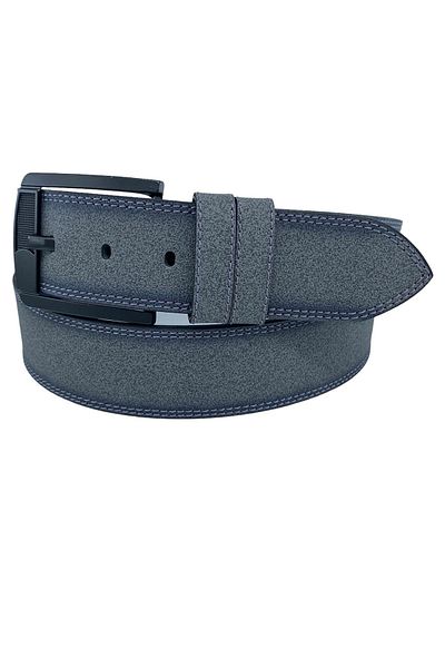 Süzer Deri Γκρι Faux Leather Διπλή Ραμμένη 4,5 cm. Πλάτος Unisex Αθλητική Ζώνη - 4515-11