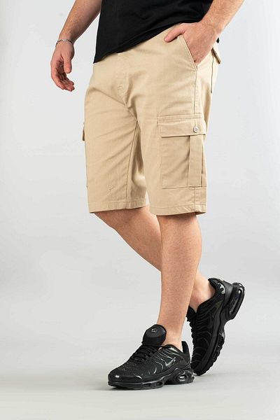 bombe Ανδρικό σορτς μπεζ Basic Gabardine Bermuda Canvas Lycra Cargo Pocket