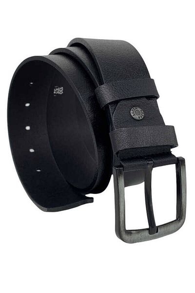 Süzer Deri 4.5 cm Black Genuine Leather Sports Belt - Single Layer Buffalo Leather