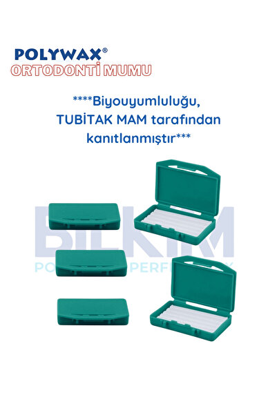 POLYWAX 5 Adet Limon Aromalı Ortodonti Mumu-Diş Teli Mumu-Braket Mumu - Ortodontik Wax -5 Limon Koku