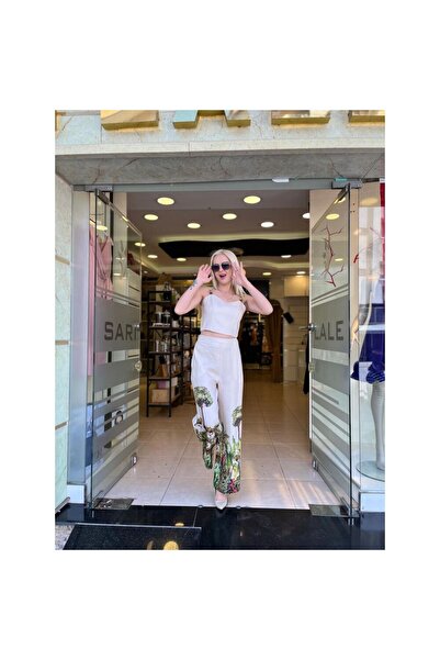 Unique Блуза з принтом з льону