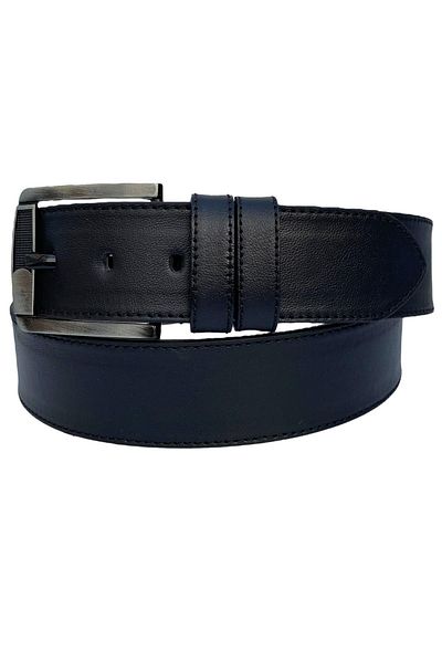 Süzer Deri Μαύρη αθλητική ζώνη Unisex από συνθετικό δέρμα με ραμμένες άκρες Απλό μοντέλο 4,5 πλάτους - 4500-10
