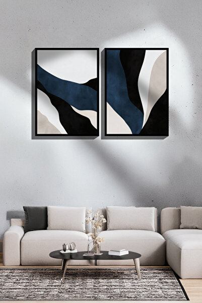 Artavessa 2 Parça Gerçek Siyah Renkli Çerçeveli Tablo Seti - Model 39