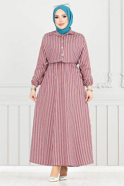 ModaMerve Φόρεμα Bolero Look 4735ZNK903-M Μπορντό