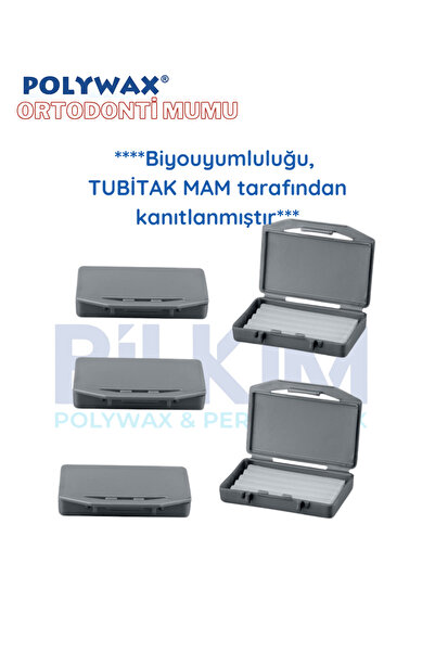 POLYWAX 5 Adet Vanilya Aromalı Ortodonti Mumu-Diş Teli Mumu-Braket Mumu - Ortodontik Wax -5 Vanilya Koku