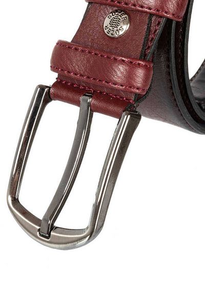 Süzer Deri Claret Red Faux Leather ραμμένο μοντέλο 3,5 cm Classic Belt - 8017