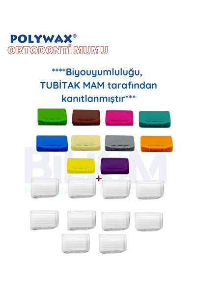 POLYWAX 20 Adet Ortodonti Mumu- Diş Teli Mumu - Braket Mumu Wax- 10 Karışık Koku + 10 kokusuz