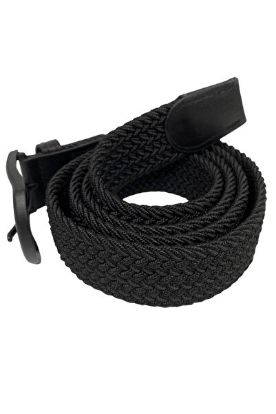 Süzer Deri Μαύρη ελαστική εύκαμπτη ζώνη Unisex - 8500-1