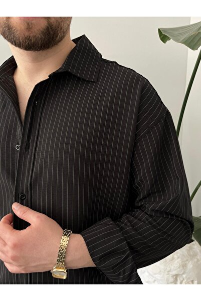 Quik-max Çizgili Oversize Gömlek