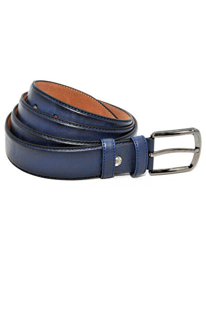 Süzer Deri Темно-синій великий розмір зі штучної шкіри плоский колір 35 см Класичний ремінь 8045battal