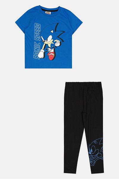 Sonic Kids Boy 2 Pieces The Hedgehog Pajama Set, Multicolor