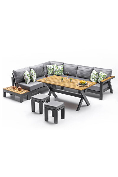 Alezy Hawaii Alüminyum L Köşe Oturma Grubu