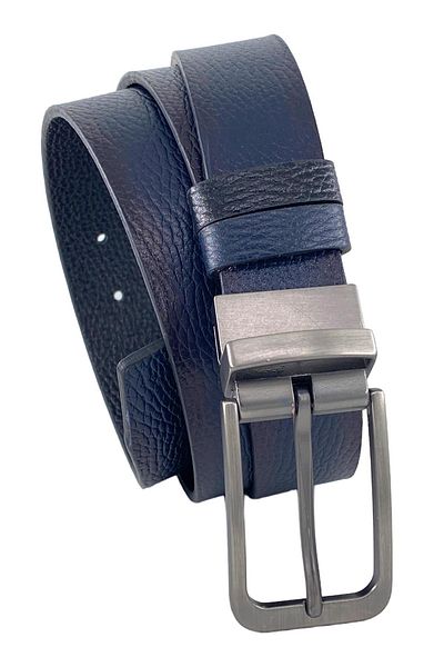 Süzer Deri Navy Blue Μαύρη Κλασική Ζώνη Διπλής Όψης Γνήσιο Δέρμα 3,5 cm - 300-805