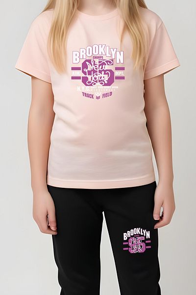 FYK KİDS Girl's Broklyn 95 Printed Lower-Top Suit