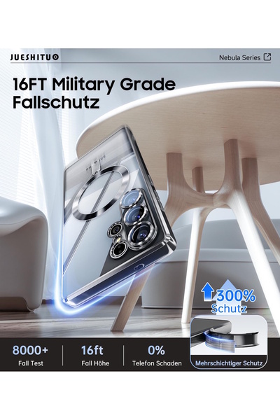 m.tk moveteck Samsung Galaxy S25 Ultra Kılıf Magsafe Renkli Kenarlı Arkası Şeffaf Silikon + Ekran Koruyucu Cam Set