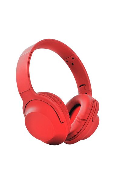 MACVI Macvi® ExtraBass TV11 Wireless Headphones, Bluetooth 4.1, Stereo, Microphone, FM Radio and SD Card, Red