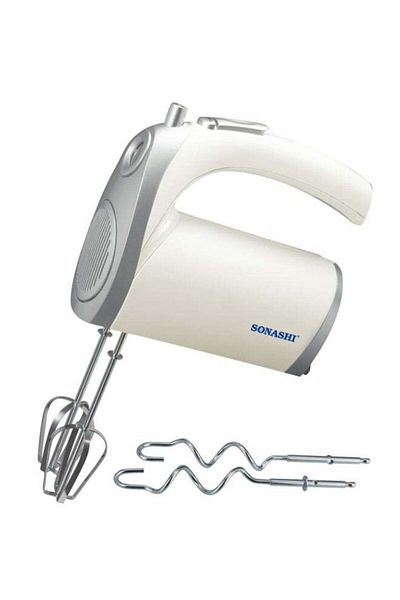 sonashi Hand Mixer with 5 Speeds, Turbo Switch | 2 Beaters for Eggs & Creams | 2 Hooks for Mixing Dough | Pe