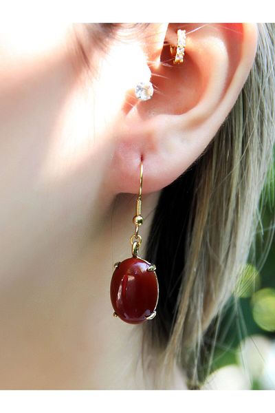 esha Natural Stone Agate Natural Stone Dangle Earrings Euku22A