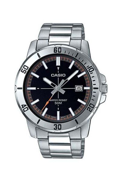 Casio Men's Stainless Steel Analog Watch Mtp-vd01d-1e2vudf - 49 Mm - Silver