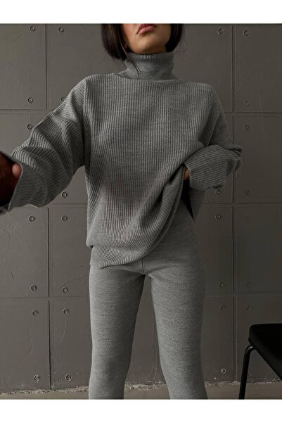 NZL TEKSTİL DGN'S SPORTSWEAR- 2'Lİ KADIN KAZAK-PANTOLON TAKIM