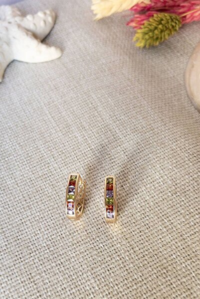 Petalia Renkli Taş Halka Küpe