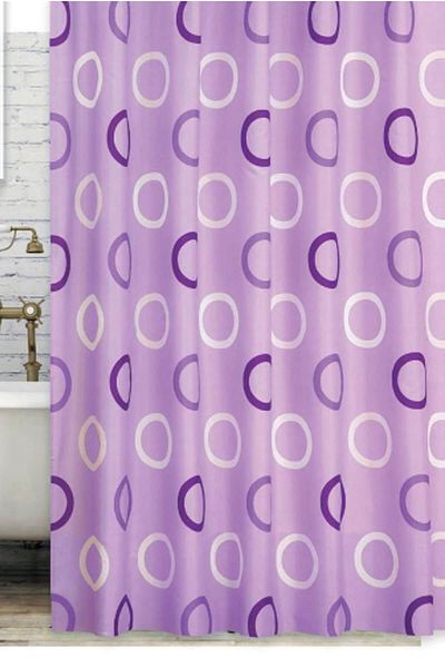 Zethome Κουρτίνα μπάνιου 2x120x200 Διπλό φτερό κουρτίνα ντους με δαχτυλίδι δώρο Κουρτίνα καμπίνας ντους 5033 Lilla