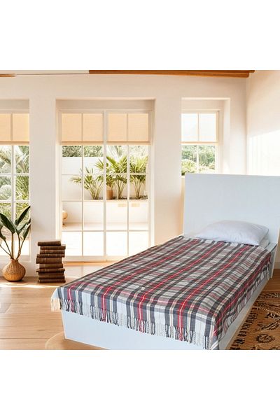 SESLİ HOME Scotch Blanket, TV Blanket Gray Patterned