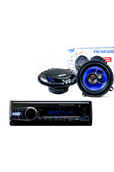 PNI Radio auto Clementine 8524bt cu player MP3, 4 difuzoare auto coaxiale Hif...
