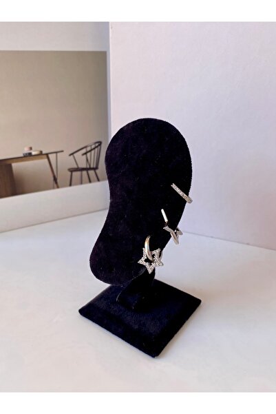 Atelier Licia Yıldız Temalı Silver 3’lü Küpe Set