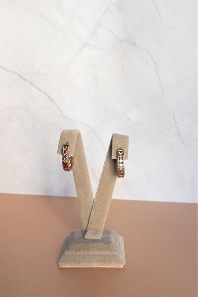 Petalia Renkli Taş Halka Küpe