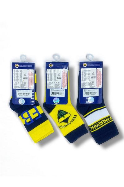 Fenerbahçe Licensed Children's 3 Pairs of Socks 1907