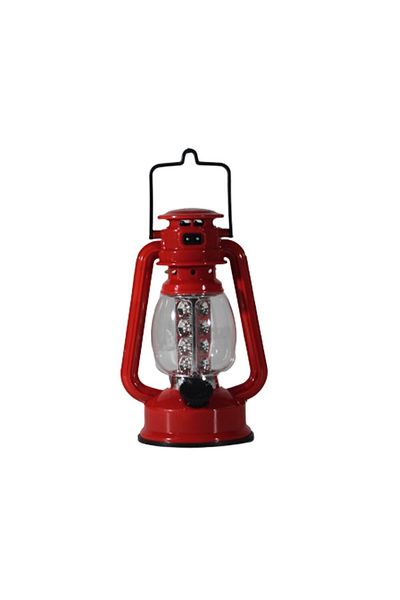 MACVI Felinar LED pentru Camping Macvi® cu Incarcare la Priza si Panou Solar, 7W, Rosu