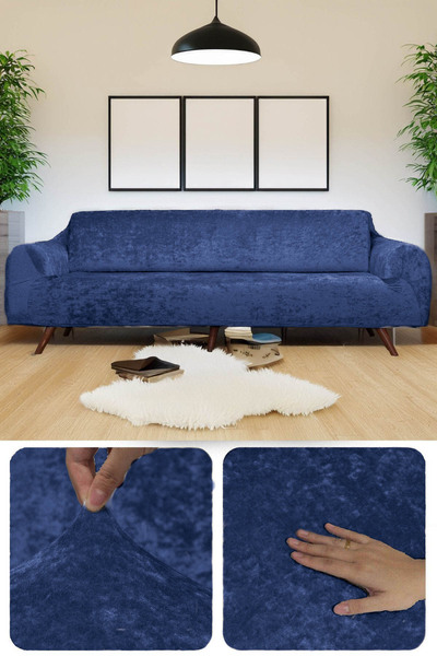 bibaha Βελούδινο κάλυμμα καναπέ για 3 άτομα - Ελαστικό και κάλυμμα καναπέ-κρε...