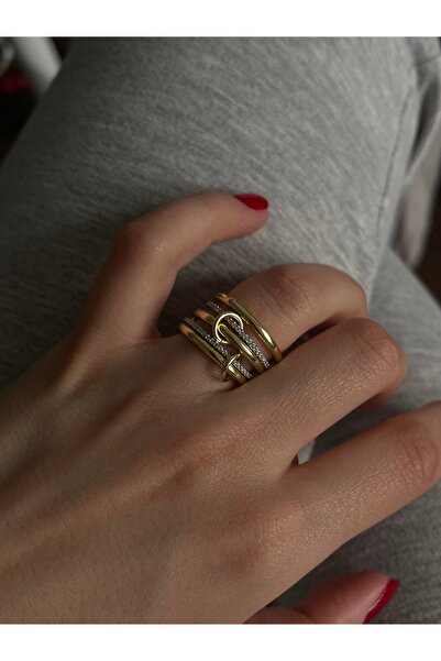 ZWEIG 925 Ayar Gümüş Dörtlü Yüzük