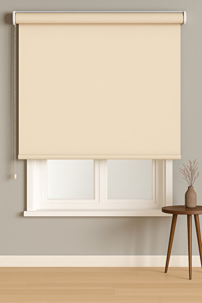 NetworkAvm Ithal Kalın Krem Zebra Stor Güneşlik Perde Eteği Düz(ALÜMİNYUM KAS...